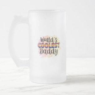 Taza De Cristal Esmerilado Papi más frío del mundo - Día del padre divertido