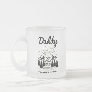 Taza De Cristal Esmerilado Papi niños nombra guión del día del padre moderno