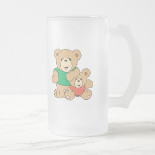 Taza De Cristal Esmerilado Papi y osito bebé