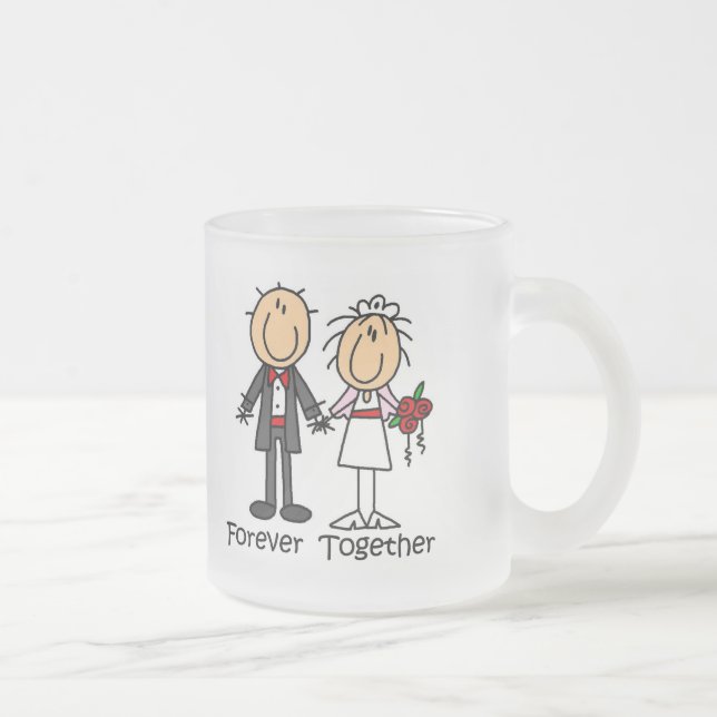Taza De Cristal Esmerilado Para siempre junto camisetas y regalos (Derecha)