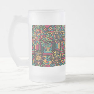 Taza De Cristal Esmerilado "Paradigma Ancestral" Azul chillón Mu