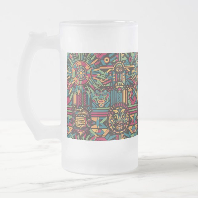 Taza De Cristal Esmerilado "Paradigma Ancestral" Azul chillón Mu (Izquierda)