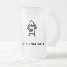Taza De Cristal Esmerilado Paradigma de los bots oculares Shift negro