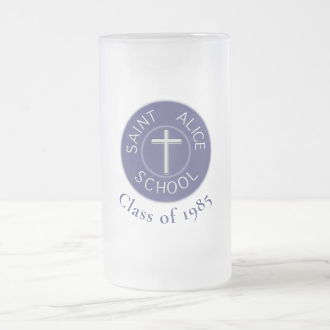 Taza De Cristal Esmerilado Parche comercial de clase de personalizable de San (Centro)