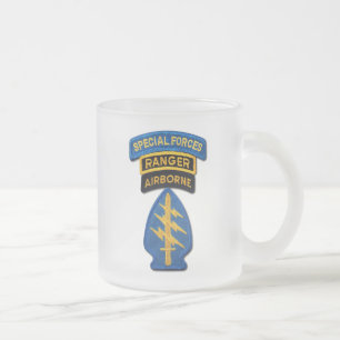 Taza De Cristal Esmerilado Parche de Green Berets Rangers SFG SF