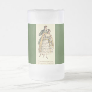 Taza De Cristal Esmerilado Pareja de estilo vintage Navidades victorianos Ste