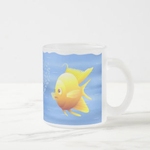 Taza De Cristal Esmerilado Pareja de peces de oro