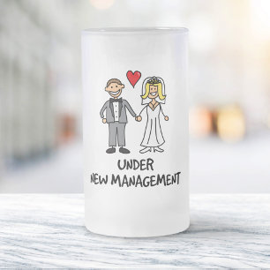Taza De Cristal Esmerilado Pareja de recién casados - Bajo nueva administraci