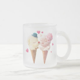 Taza De Cristal Esmerilado Pareja helada - amor al primer ladrillo
