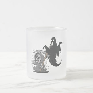 Taza De Cristal Esmerilado Pareja y fantasma espantados.