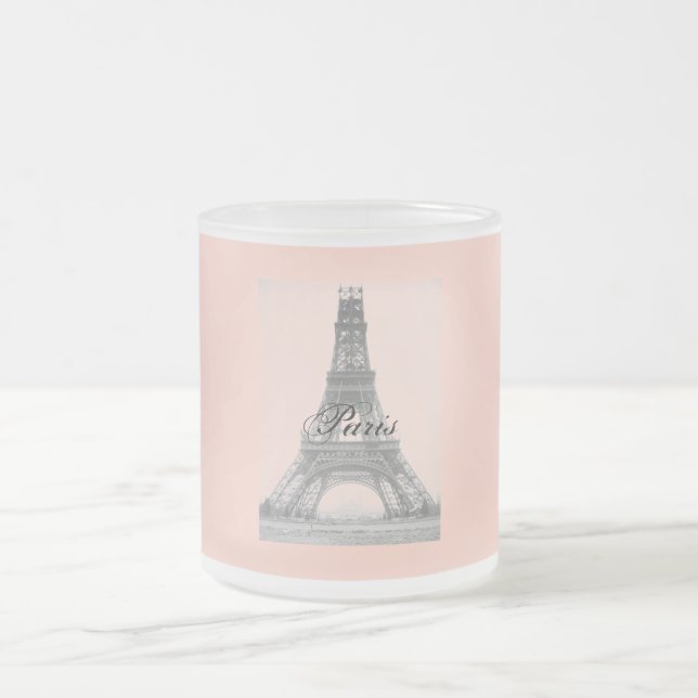 Taza De Cristal Esmerilado Paris – La Tour Eiffel pastel Eifelturm (Centro)