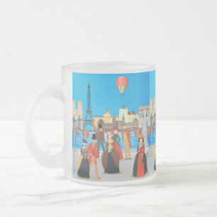 Taza De Cristal Esmerilado París victoriano