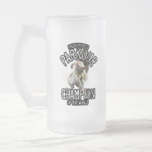 Taza De Cristal Esmerilado Parkour Squirrel - divertido freerunning
