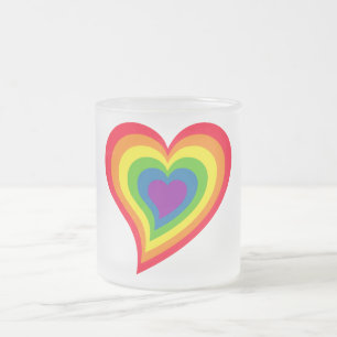 Taza De Cristal Esmerilado Paro cardíaco arcoiris