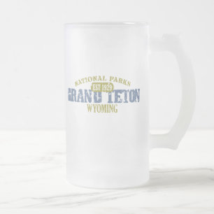 Taza De Cristal Esmerilado Parque nacional magnífico de Teton