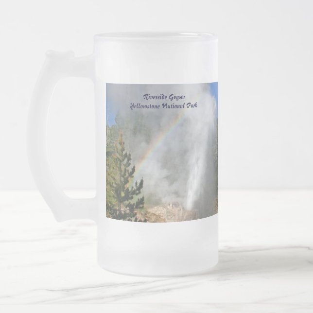 Taza De Cristal Esmerilado Parque nacional Rainbow Geyser Yellowstone (Izquierda)