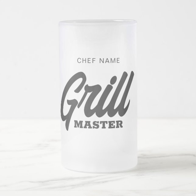 Taza De Cristal Esmerilado Parrillada Master de cerveza de vidrio estrangulad (Centro)