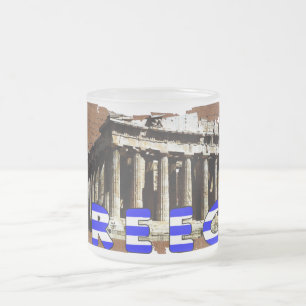 Taza De Cristal Esmerilado Parthenon Greece