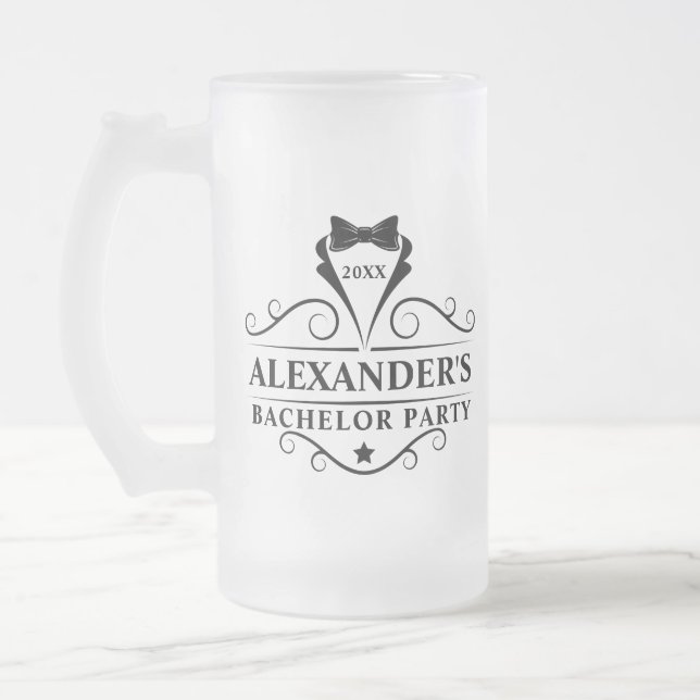 Taza De Cristal Esmerilado Partido del bachillerato: el traje negro (Izquierda)