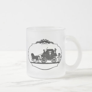 Taza De Cristal Esmerilado Paseo en carro con ropa y regalos cupido