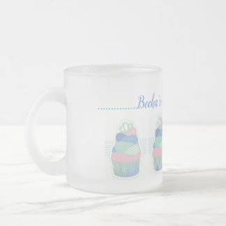 Taza De Cristal Esmerilado Pastel de arroz azul verde lindo