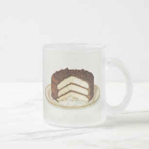 Taza De Cristal Esmerilado Pastel de capa de hielo de chocolate vintage