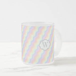 Taza De Cristal Esmerilado Pastel de olas de arcoiris