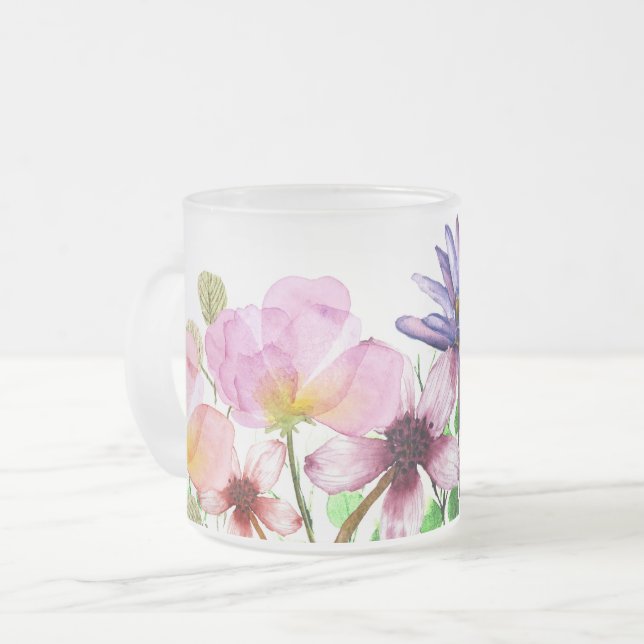 Taza De Cristal Esmerilado Pastel Garden Blooms (Anverso izquierdo)