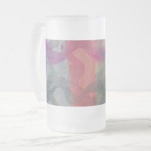 Taza De Cristal Esmerilado Pastel Resumen Arte