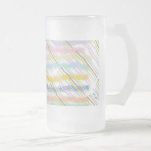 Taza De Cristal Esmerilado Pasteles rayados (patrones mixtos)