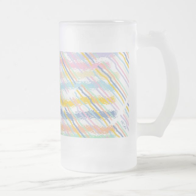 Taza De Cristal Esmerilado Pasteles rayados (patrones mixtos) (Derecha)