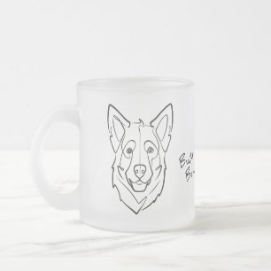 Taza De Cristal Esmerilado Pastor Alemán, Construido para Proteger, Nacido pa