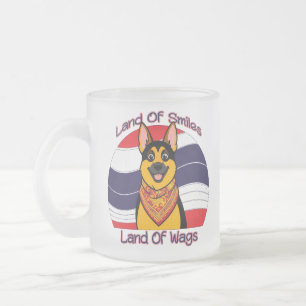 Taza De Cristal Esmerilado Pastor Alemán En Tailandia Tierra De Sonrisas Y Me