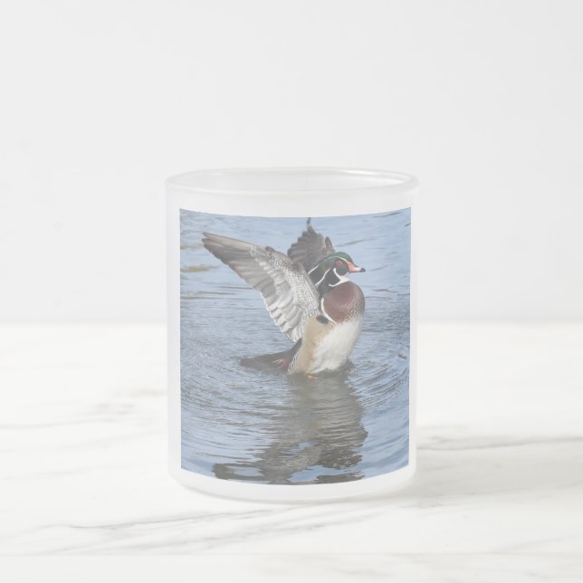 Taza De Cristal Esmerilado Pato de madera masculino (Centro)