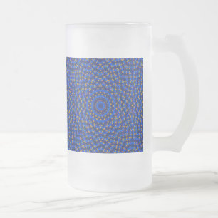 Taza De Cristal Esmerilado Pato en azul Kaleidoscope Pequeño