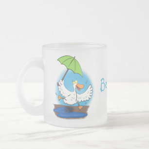 Taza De Cristal Esmerilado Pato gracioso con personalizado bailarín de paragu