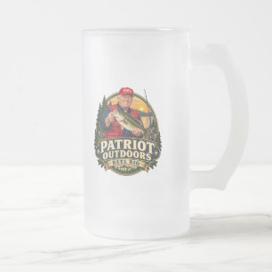 Taza De Cristal Esmerilado Patriot Outdoors Pesca de Doble Cara