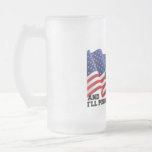 Taza De Cristal Esmerilado Patriota Americano