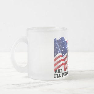 Taza De Cristal Esmerilado patriota americano