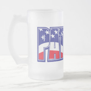 Taza De Cristal Esmerilado Patriota en la bandera estadounidense