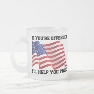 Taza De Cristal Esmerilado Patriota estadounidense