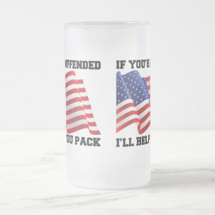 Taza De Cristal Esmerilado Patriota estadounidense