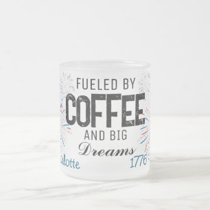 Taza De Cristal Esmerilado  Patriotic 4th of July Custom Name
