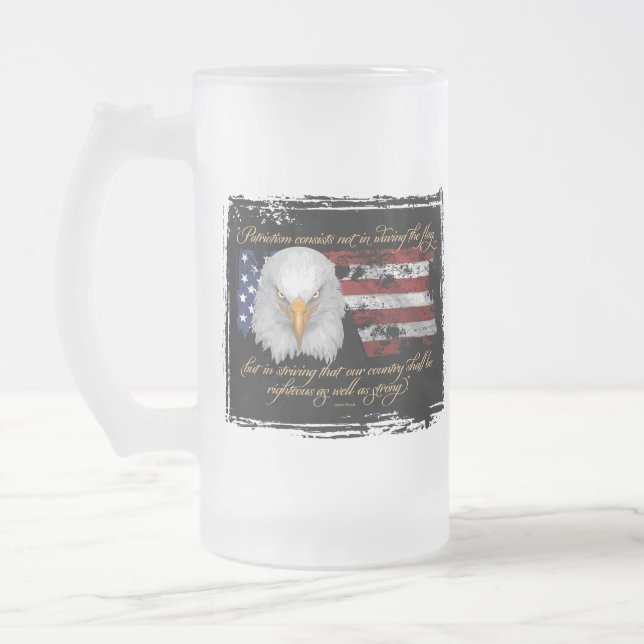 Taza De Cristal Esmerilado Patriotismo recto (Izquierda)