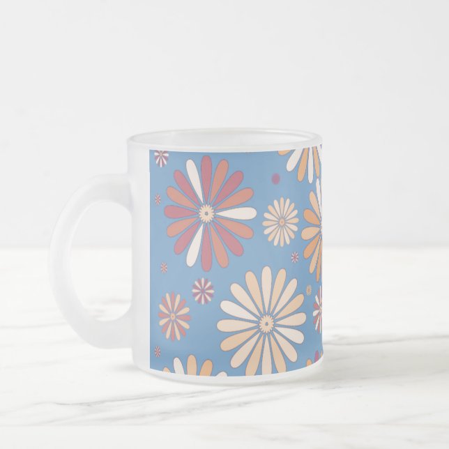 Taza De Cristal Esmerilado Patrón botánico (Izquierda)