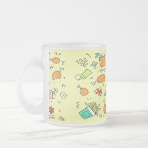 Taza De Cristal Esmerilado Patrón de alimentos y bebidas
