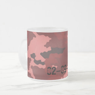Taza De Cristal Esmerilado Patrón de camuflaje rojo camuflaje rosa granate