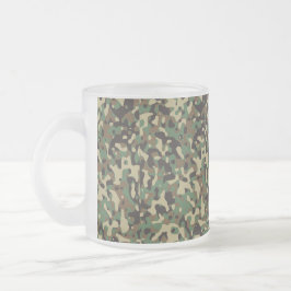 Taza De Cristal Esmerilado Patrón de camuflaje verde, negro y marrón