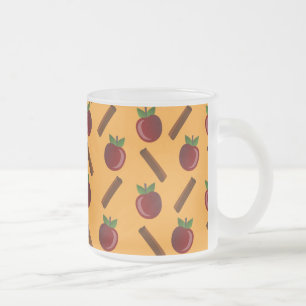 Taza De Cristal Esmerilado Patrón de canela de Apple