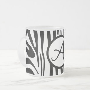 Taza De Cristal Esmerilado Patrón de cebra